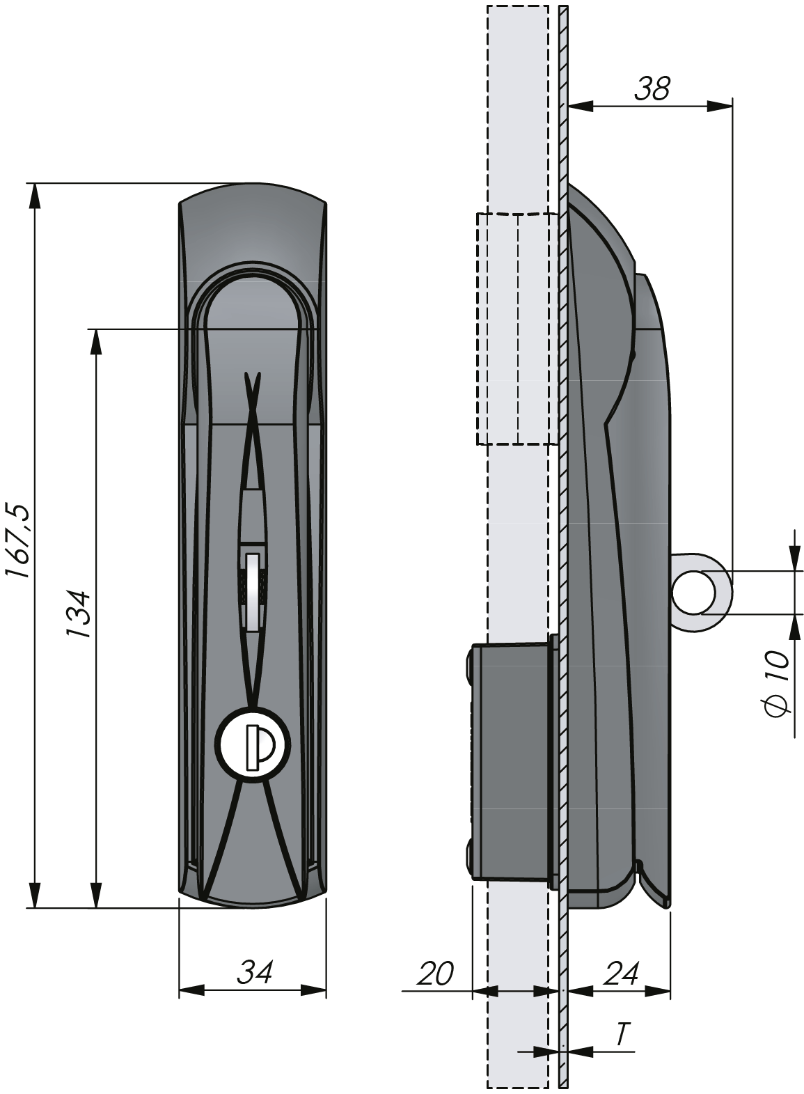 Vision Swing Handle Standard with cylinder