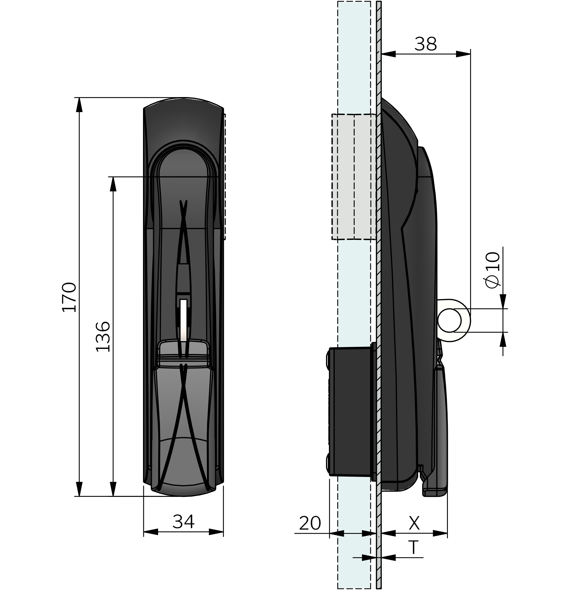 Vision Swing Handle Standard for Bestlock Cylinder