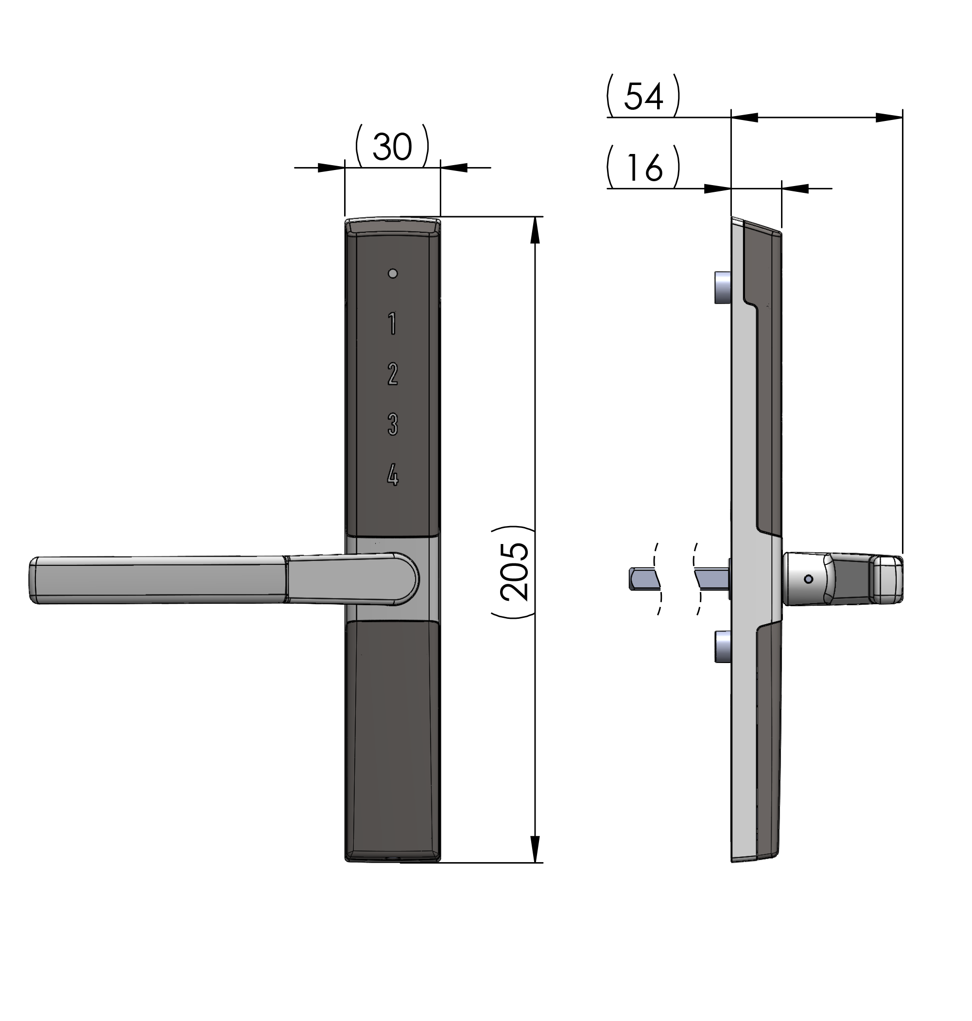 Vision Home Connected Latch Bolt Left