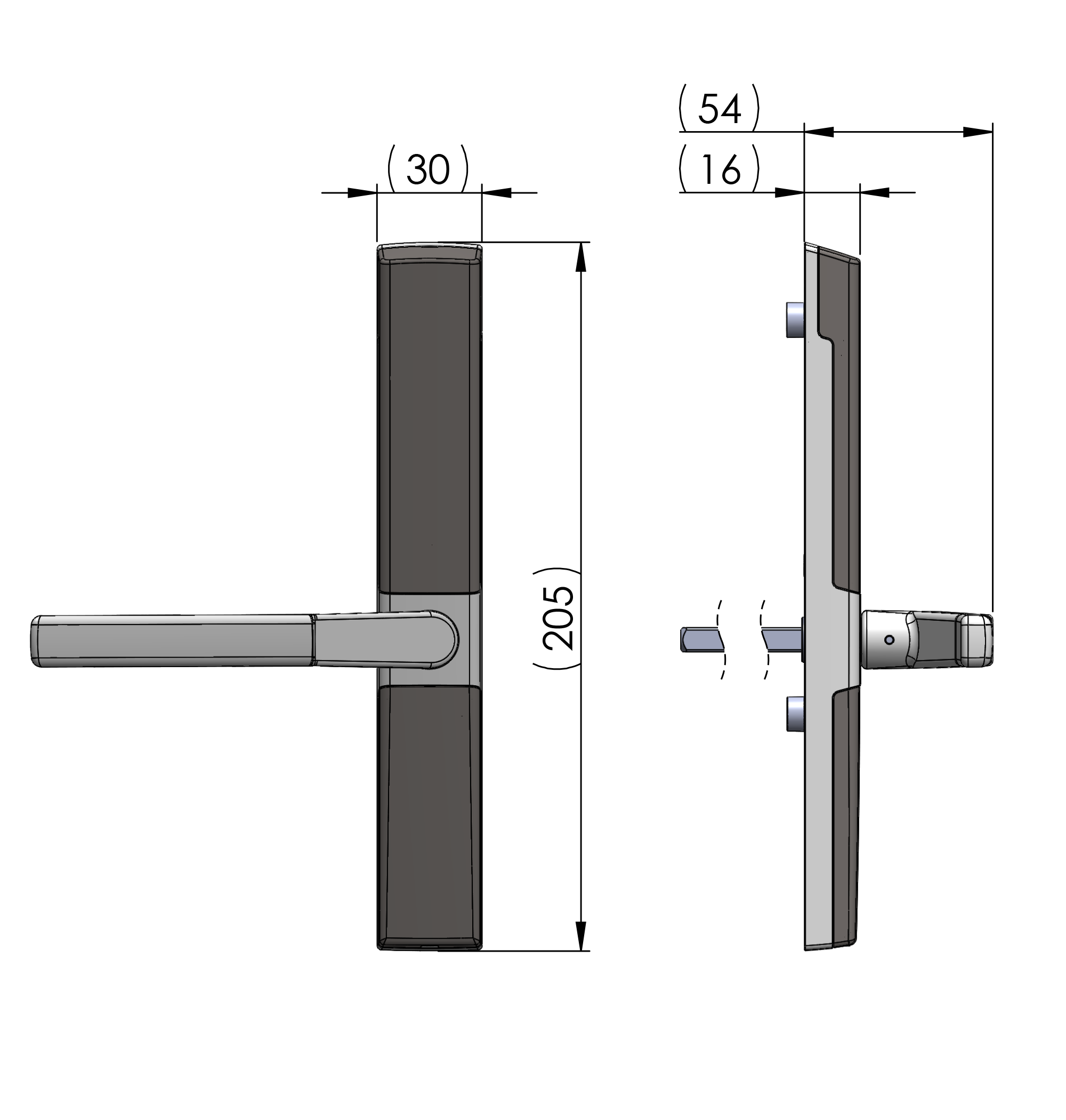 Vision Home Connected Pair Handle Latch Bolt Left Vision Home Connected Pair Handle Latch Bolt Left