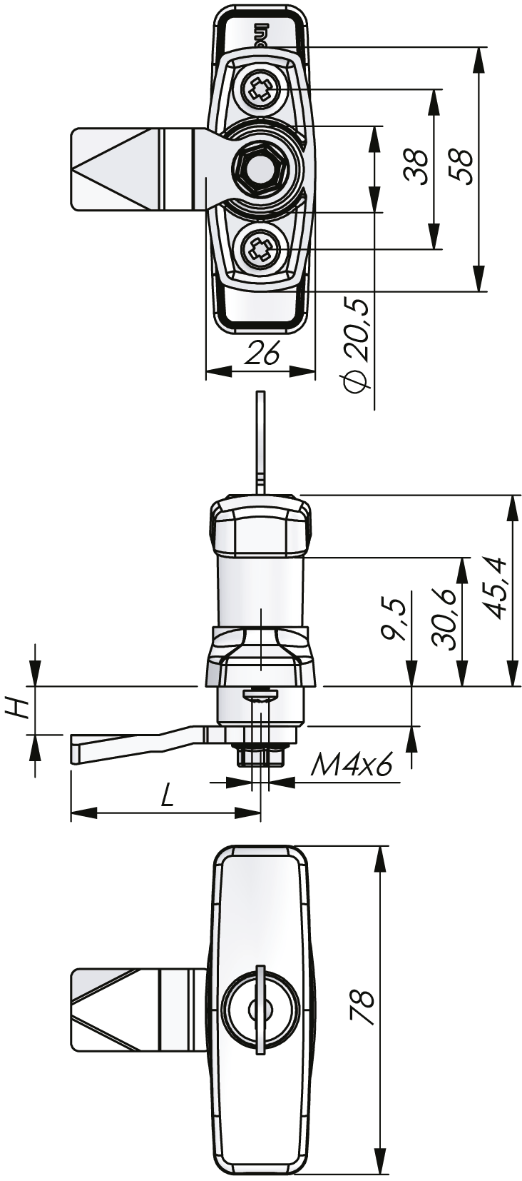 Quarter-Turn T-Handle
