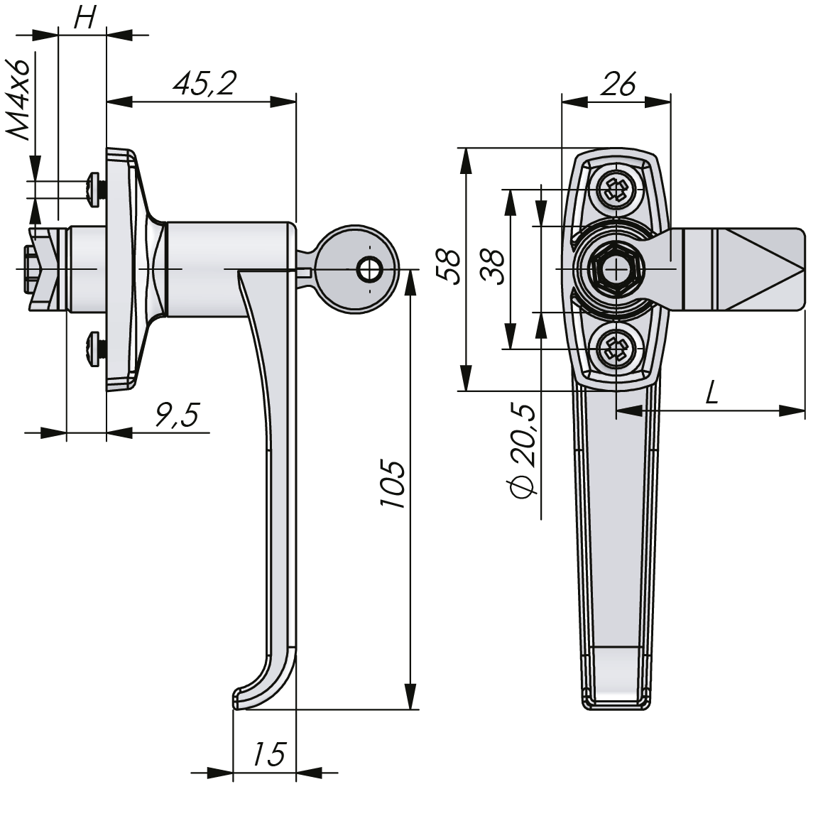 Quarter-Turn L-Handle