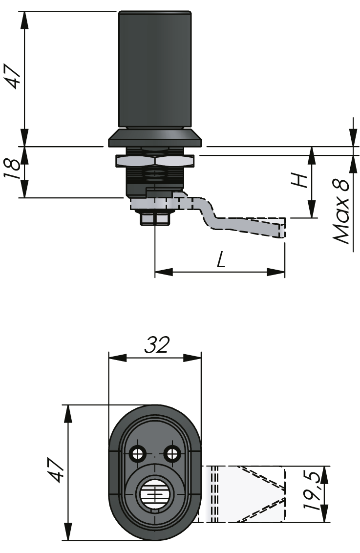 Quarter-Turn Wing Knob