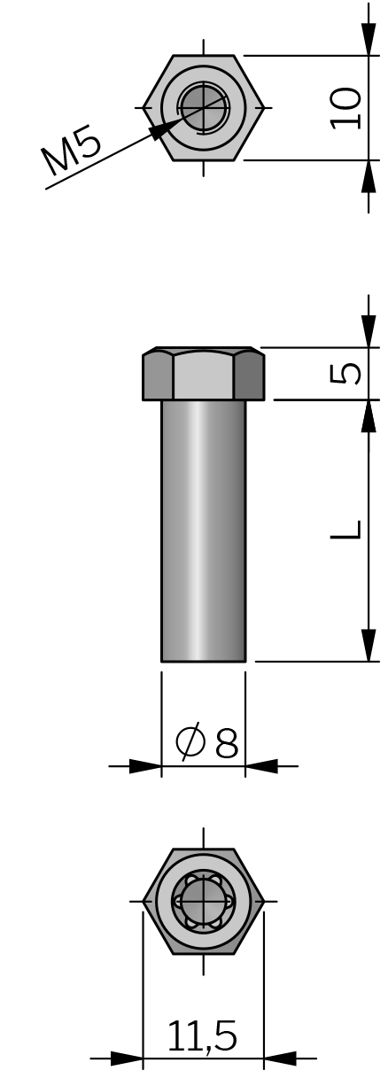 Spacer Nut M5