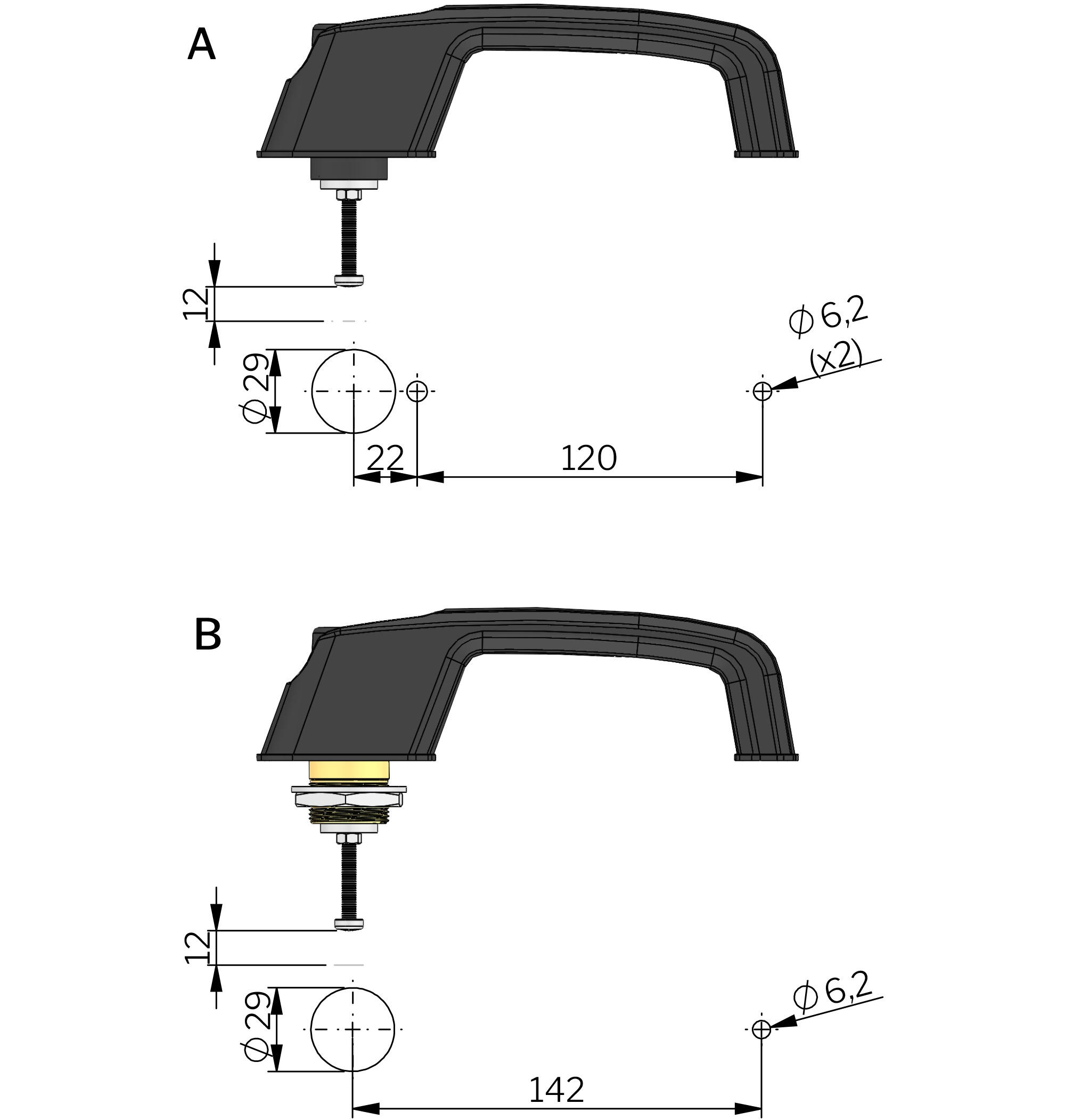 Vector Push Button Handle
