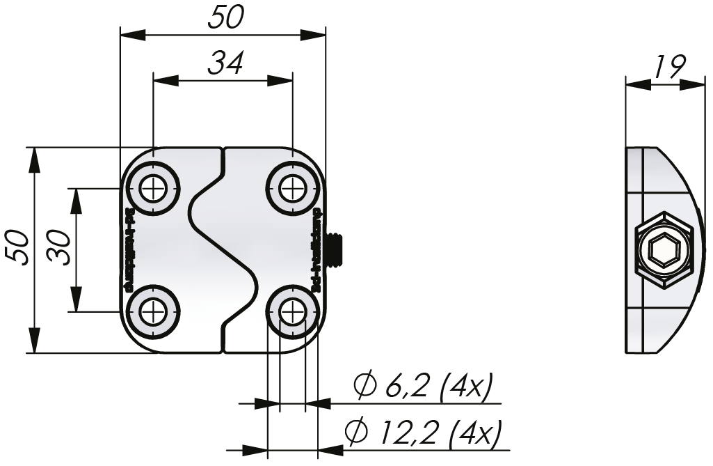 3D-Intelliclamp 50 x 50 mm 3D-Intelliclamp 50 x 50 mm