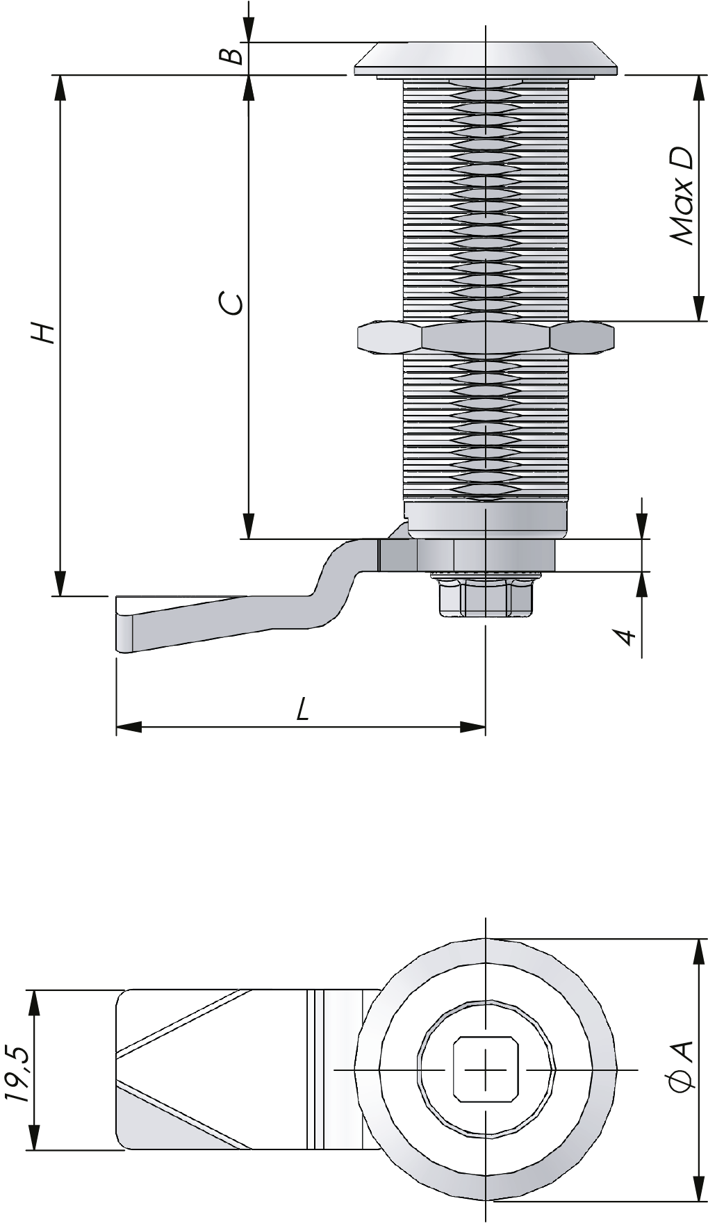 Quarter-turn Classic Stainless Steel 30 mm