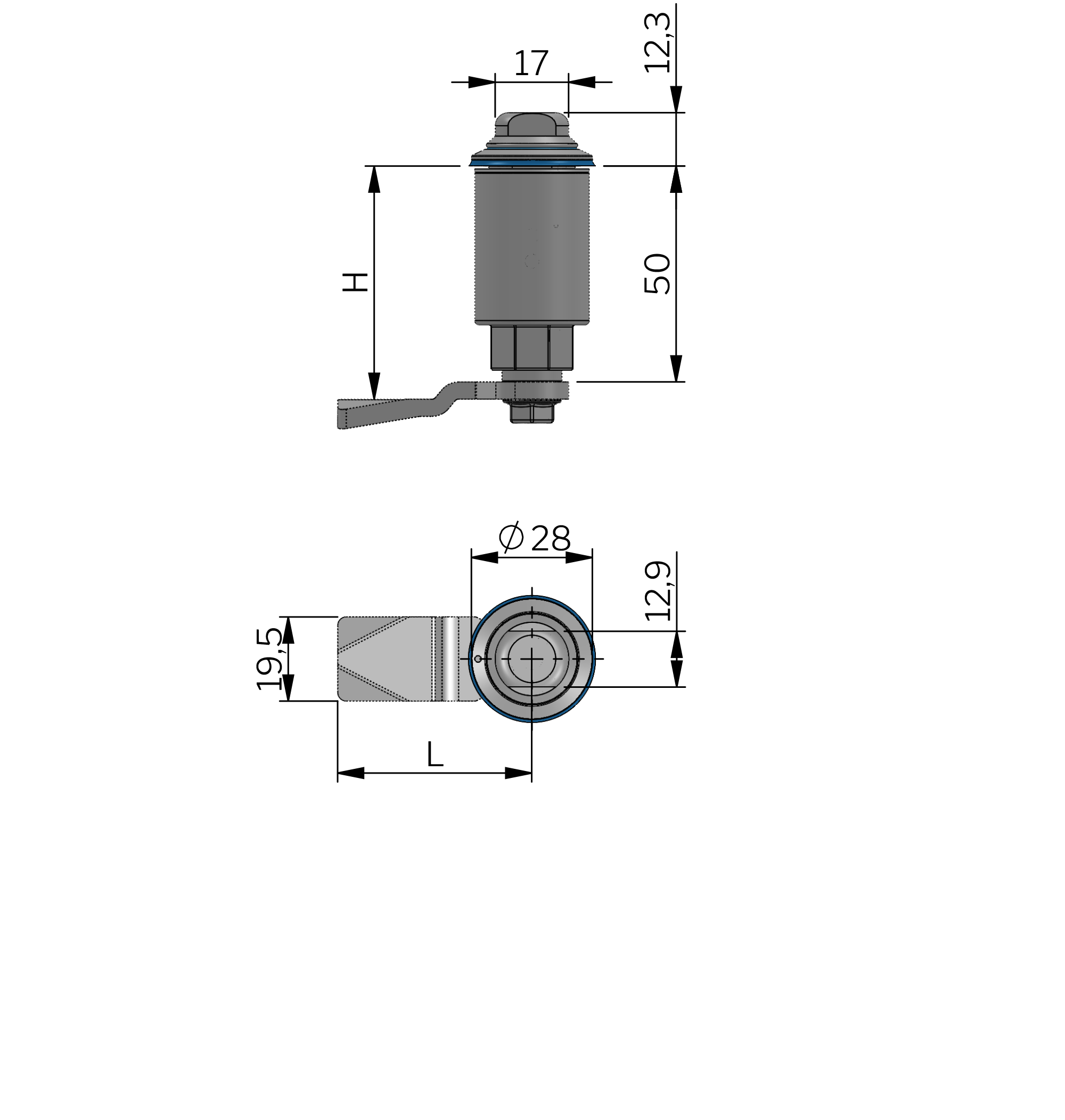Hygiene compression latch Stainless steel