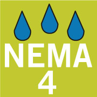 Waterproof according to NEMA 4