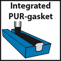 Equipped with integrated PUR-gasket (a.k.a 